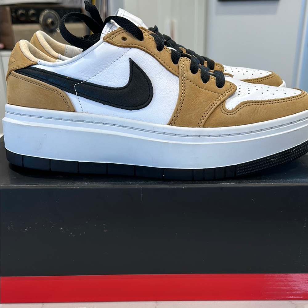 Nike Jordan Elevate Low White and Harvest Tan Sneakers